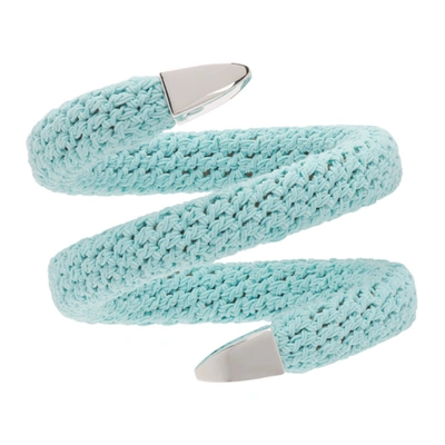Bottega Veneta Blue & Silver Crochet Bracelet