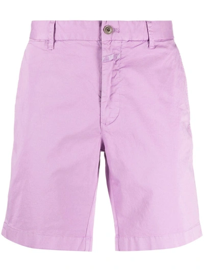 Closed Straight-leg Chino Shorts In Purple