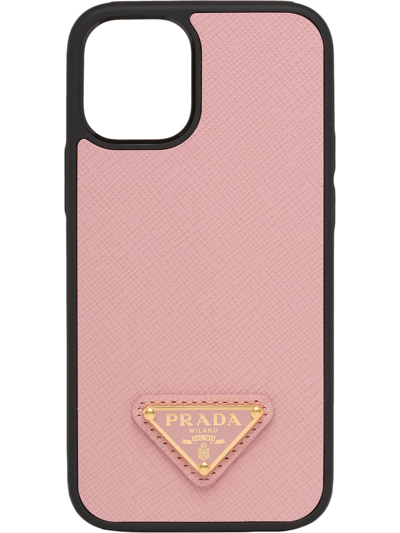 Prada Saffiano Cover For Iphone 12 Mini In Peach