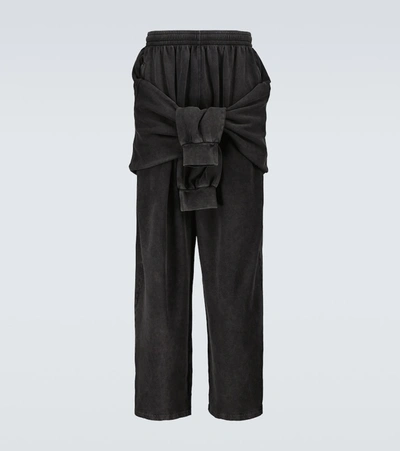 Balenciaga Hybrid Knotted Sweatpants, Black