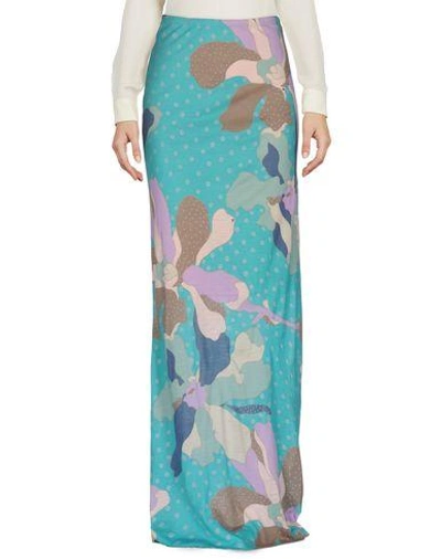 M Missoni Long Skirts In Turquoise