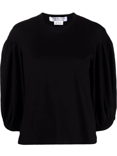 Comme Des Garçons Comme Des Garçons Cropped Puff-sleeves Jumper In Black