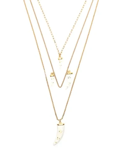 Isabel Marant Horn Layered Necklace In Gold