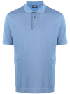 Drumohr Soft Jersey Polo In Light Blue