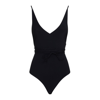 Totême Deep V-neck Recycled-fibre Swimsuit In Black