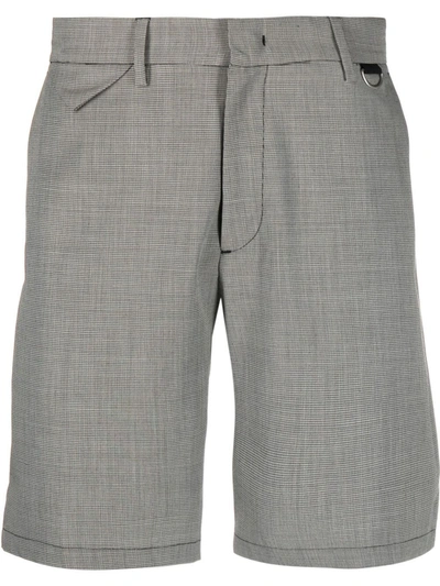 Low Brand Micro-check Tailored Shorts In Grey