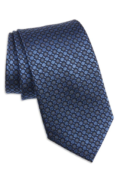 Nordstrom Neat Medallion Silk X-long Tie In Navy