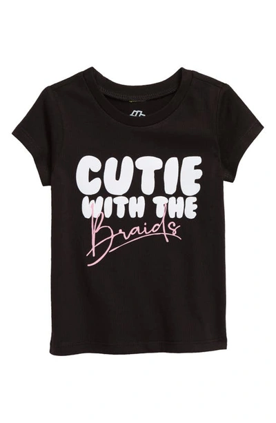 Typical Black Tees Babies' Cutie With The Braids Graphic Tee In Black