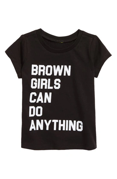 Typical Black Tees Babies' Brown Girls Can Do Anything Graphic Tee In Black