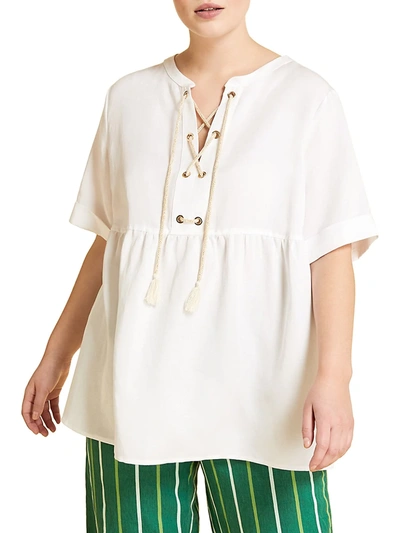 Marina Rinaldi Battito Oversize Elbow-length Top In Nocolor