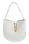 Allsaints Beaumont Snake Embossed Leather Hobo Bag In Roe White/gold