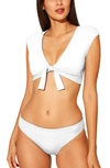 Bleu Rod Beattie Kore Tie Front Bikini Top In White