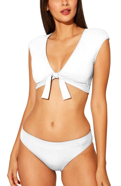Bleu Rod Beattie Kore Tie Front Bikini Top In White