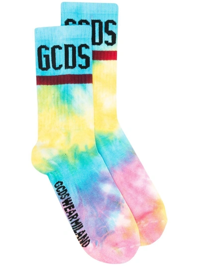 Gcds Cotton Socks With Logo In Multicolour