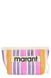 Isabel Marant Powden Stripe Logo Clutch In Multicoloured