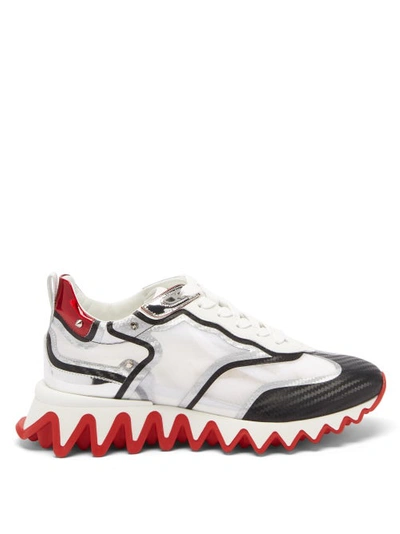 Christian Louboutin Sharkina Patent-leather And Mesh Trainers In White