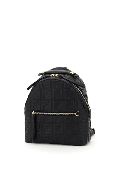 Fendi Nappa Ff Mini Backpack In Black