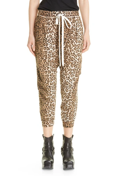 R13 Harem Leopard Cotton Terry Sweatpants