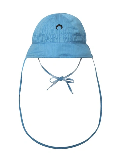 Marine Serre Protective Visor Moire Bell Bucket Hat, Blue Cobalt