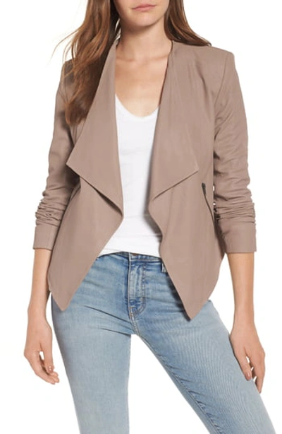 Bb Dakota Brycen Leather Drape Front Jacket In Toffee