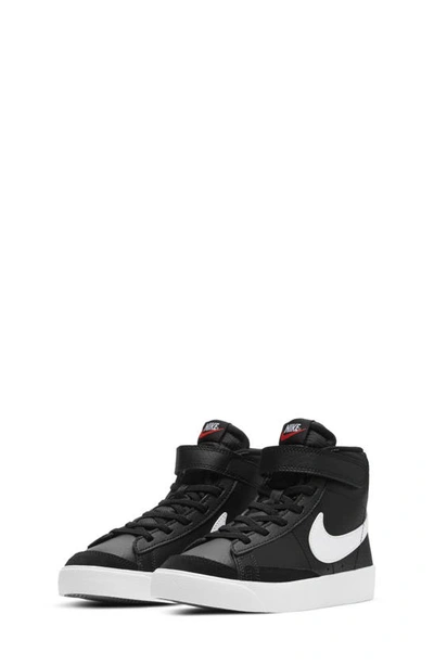 Nike Blazer Mid '77 Suede Little Kids' Shoes In Black,total Orange,white