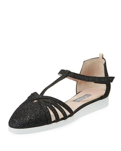 Sjp By Sarah Jessica Parker Carrie Meteor Glitter Sneaker Sandal In Black