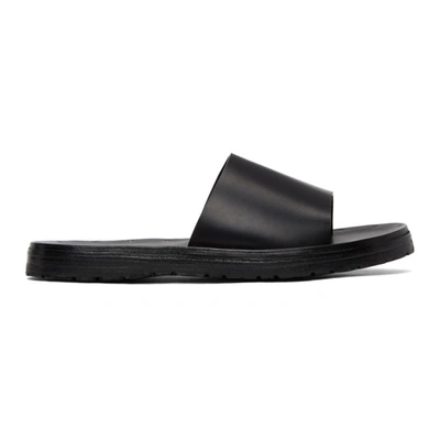 Officine Creative Black Leather Chios 1 Sandals In 1000 Nero