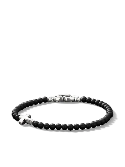 David Yurman Spiritual Beads Black Onyx Compass Bracelet In Black Silver