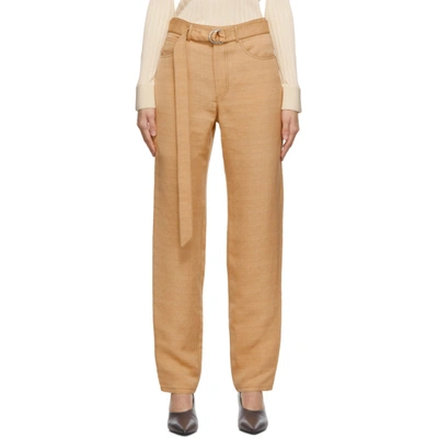 Partow Lucas Belted Trousers In Champagne