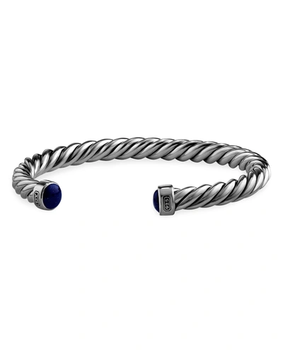 David Yurman Men's Sterling Silver & Lapis Lazuli Cable Cuff Bracelet