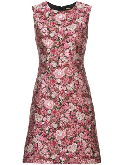Adam Lippes Sleeveless Floral Brocade Dress In Pink