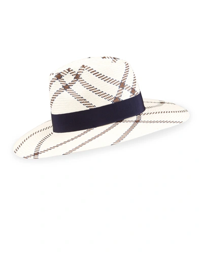 Raffaello Bettini Large Brim Paper Hat With Bow In Combo