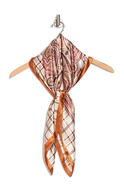 La Fiorentina Paisley Plaid Convertible Scarf & Halter Top In Light Brown