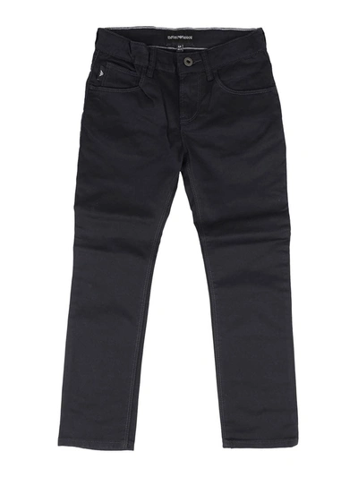 Emporio Armani Kids' Five-pocket Trousers In Dark Blue