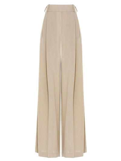 Alexandre Vauthier Palazzo Pants In Sand Color In Beige