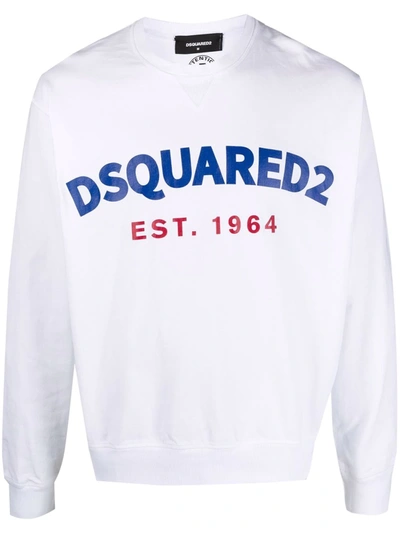 Dsquared2 Logo-print Crew-neck Sweatshirt In White
