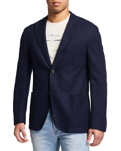 Corneliani Men's Cotton Sweater Jacket In Navy