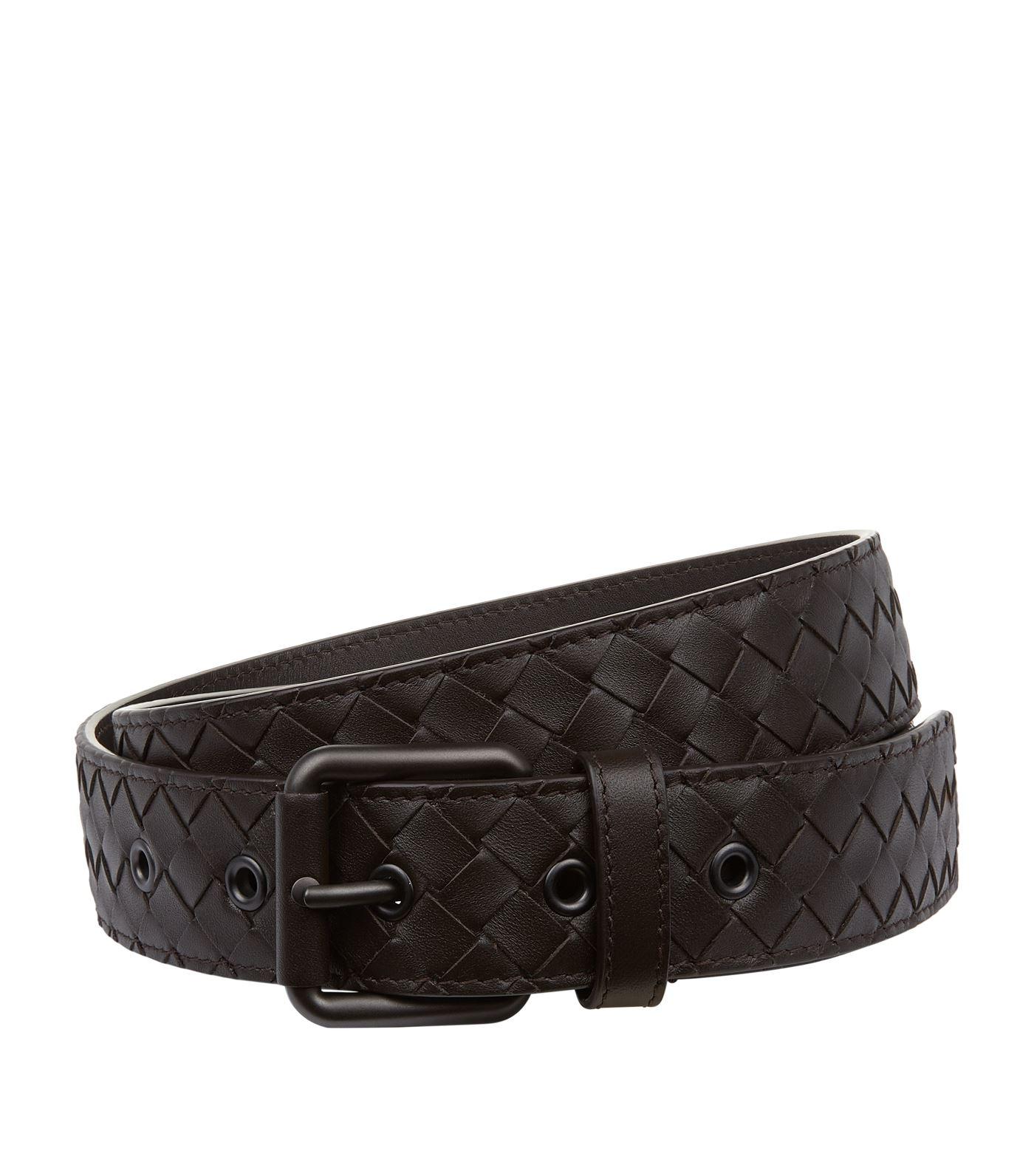 Bottega Veneta Cintura Intrecciato Leather Belt In Brown | ModeSens