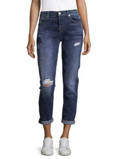 7 For All Mankind Josefina Roll-up Jeans In Blue