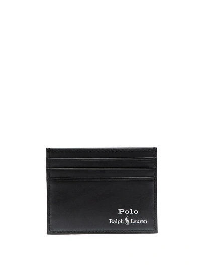 Polo Ralph Lauren Embroidered Billfold Card Case In Black