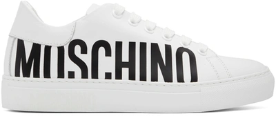 Moschino Serena Leather Sneakers In White