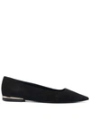 Furla Pointed Ballerina Shoes In Black