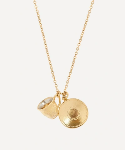 Alex Monroe Gold-plated Teacup And Saucer Pendant Necklace