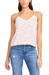 1.state Chiffon Inset Tank In Ditsy Flower Ecru