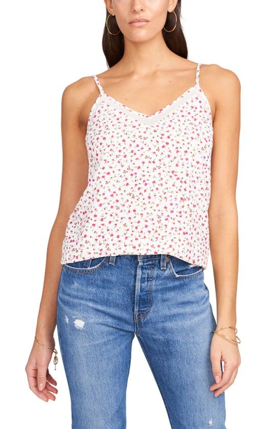 1.state Chiffon Inset Tank In Ditsy Flower Ecru