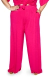 Zelie For She Sedona Leisure Wide Leg Pants In Hot Pink