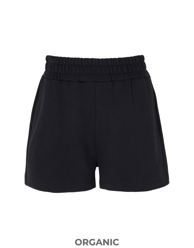 8 By Yoox Organic Jersey Pull-on Shorts Woman Shorts & Bermuda Shorts Black Size M Organic Cotton
