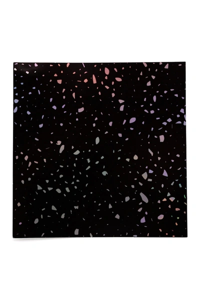 Walplus Terrazzo Holographic Glitter Black Wall Tile Sticker 24-piece Set In Multi