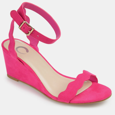 Journee Collection Women's Loucia Wedge Sandals Women's Shoes In Pink
