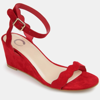 Journee Collection Women's Loucia Wedge Sandals Women's Shoes In Red